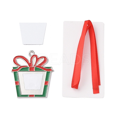 Christmas Themed Sublimation Blank Alloy Pendant Decorations DIY-L070-01D-1