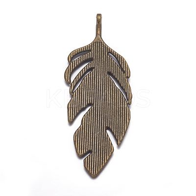Tibetan Style Alloy Leaf Big Pendants LS-PALLOY-A15448-AB-1