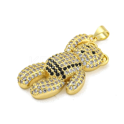 Brass Micro Pave Clear Cubic Zirconia Pendants KK-R159-13G-02-1