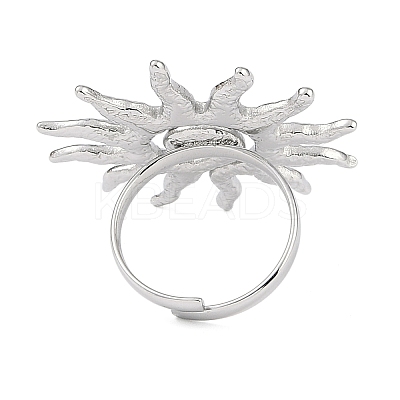 Non-Tarnish Textured Sun 304 Stainless Steel Adjustable Rings for Women RJEW-H231-01P-1