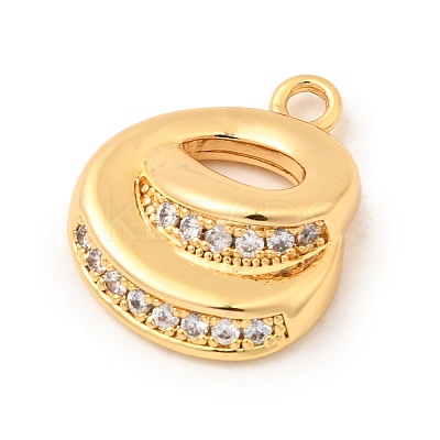 Brass Micro Pave Cubic Zirconia Charms KK-C117-12G-E-1