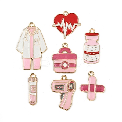 14Pcs 7 Styles Medical Theme  Alloy Enamel Pendants ENAM-FP0003-07-1