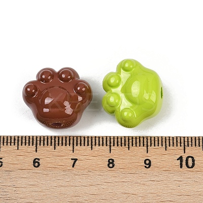 Opaque & Spray Painted Acrylic Beads OACR-G048-03-1
