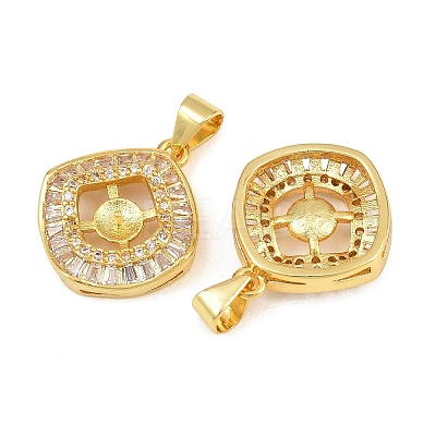 Brass Micro Pave Clear Cubic Zirconia Peg Bails Pin Pendants KK-CBA6A75-41G-1