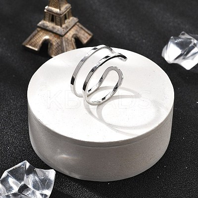 304 Stainless Steel Hollow Cuff Rings for Women RJEW-S395-01P-1