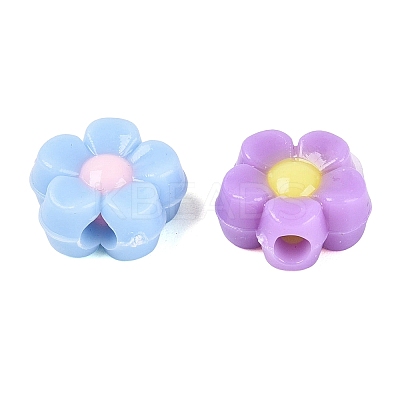 Two Tone Opaque Acrylic Beads OACR-Q203-06-1