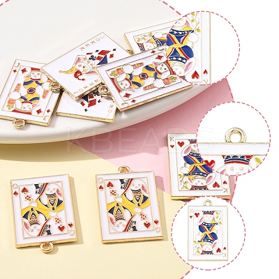 8Pcs 4 Styles Rack Plating Alloy Enamel Pendants ENAM-FS0002-73-1