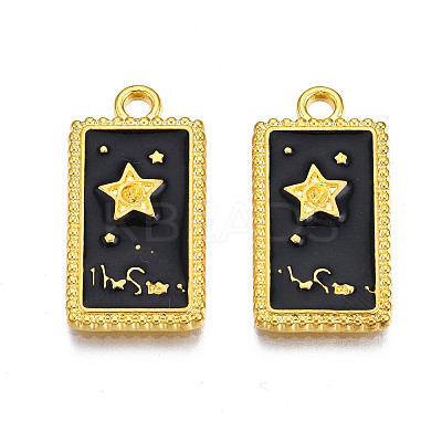 Rack Plating Golden Alloy Enamel Pendants LS-ENAM-S122-50G-1