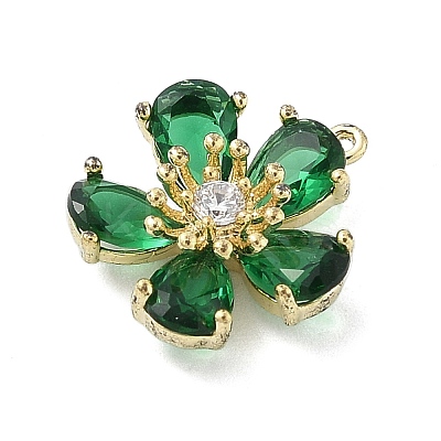 Brass Micro Pave Cubic Zirconia Pendants LS-KK-S514-02F-G-1