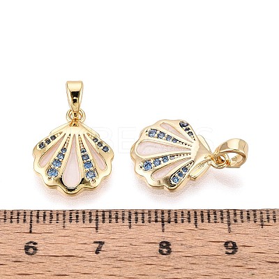 Brass Micro Pave Cubic Zirconia and Enamel Pendants KK-T072-35G-1
