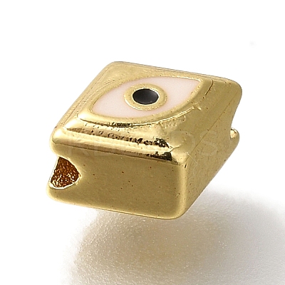 Rack Plating Brass Enamel Beads KK-U019-03G-1