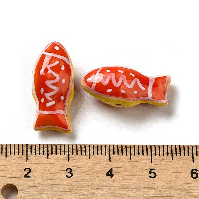 Handmade Printed Porcelain Beads PORC-E015-17K-1