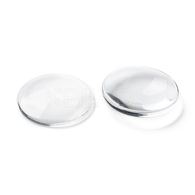 Transparent Glass Cabochons X-GGLA-R026-35mm-1