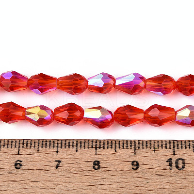 Transparent Electroplate Glass Beads Strands LS-EGLA-N023-6x8mm-A04-1