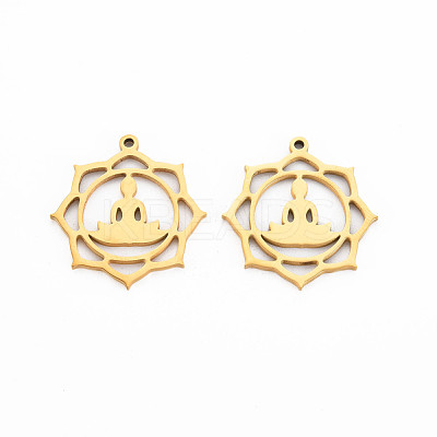 Chakra 201 Stainless Steel Pendants STAS-S119-153G-1