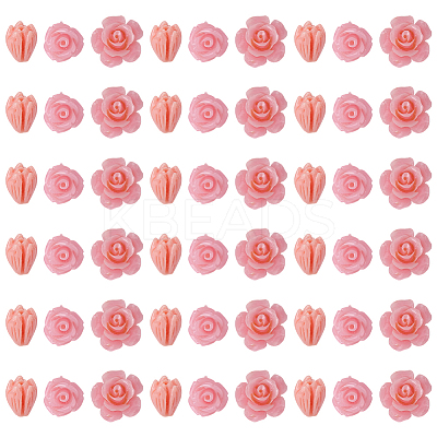 60Pcs 3 Styles Dyed Synthetic Coral Carved Beads CORA-SC0001-21A-1