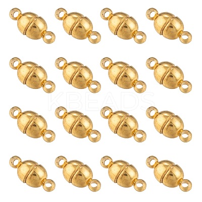 Round Brass Magnetic Clasps with Loops KK-D331-G-NF-1