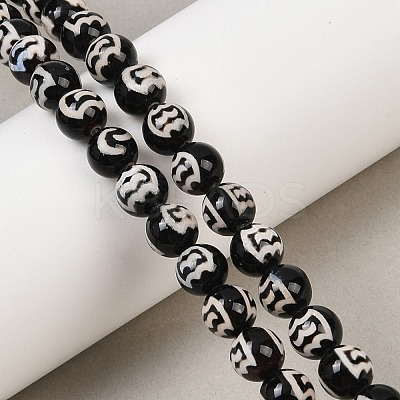 Tibetan Style dZi Beads Strands G-G328-A09-8mm-1