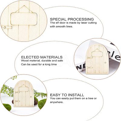 Wooden Fairy Door Decoration WOOD-NB0001-64C-1
