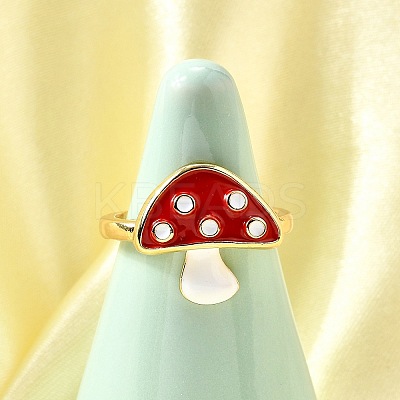 Brass Enamel Cuff Open Rings for Women RJEW-F184-10A-G-1