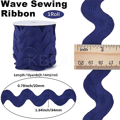 10 Yards Polyester Wavy Fringe Trim Ribbon OCOR-GF0004-25A-1