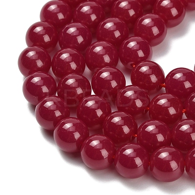 Lab Grown Red Corundum Beads Strands G-L634-B03-8mm-1