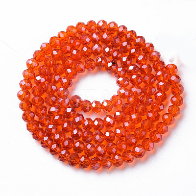 Electroplate Glass Beads Strands EGLA-T025-01A-1