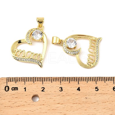 Mother's Day Brass Micro Pave Cubic Zirconia Pendants KK-M324-02K-G-1