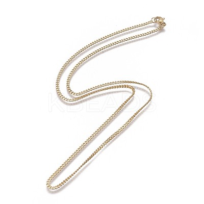 304 Stainless Steel Curb Chain Necklaces NJEW-L162-01B-G-1