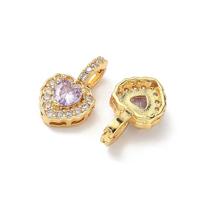 Brass Micro Pave Cubic Zirconia Pendants KK-Z139-05G-1