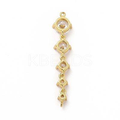 Rack Plating Brass Pave Cubic Zirconia Connector Charms KK-G458-02-1
