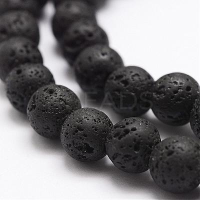 Natural Lava Rock Bead Strands G-A163-03-8mm-1