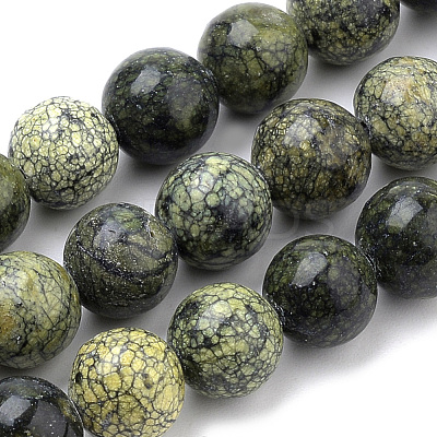 Natural Serpentine/Green Lace Stone Beads Strands G-S259-15-8mm-1-1
