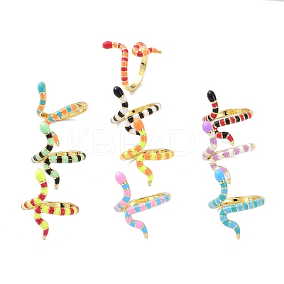 Snake Real 18K Gold Plated Cuff Rings for Women KK-C220-07G-1