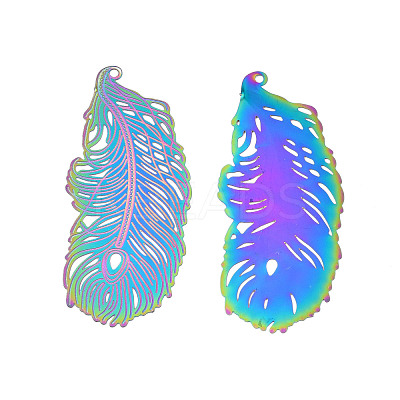 Ion Plating(IP) 304 Stainless Steel Filigree Big Pendants STAS-S118-067-1