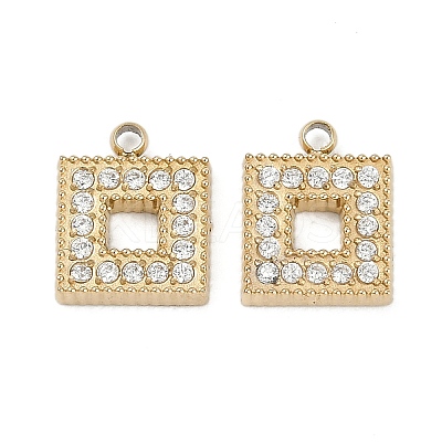304 Stainless Steel Micro Pave Cubic Zirconia Pendants STAS-I325-025G-02-1