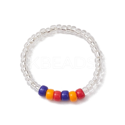 5Pcs Glass Seed Beads Stretch Rings for Women RJEW-JR00734-1