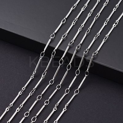 Real Platinum Brass Bar Link Chains CHC-R126-13P-1
