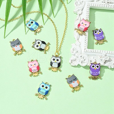10Pcs 5 Colors Printed Alloy Pendants FIND-YW0004-46A-1