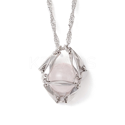 3Pcs 3 Sizes 304 Stainless Steel Macrame Pouch Empty Stone Holder Necklace Making NJEW-JN05240-1