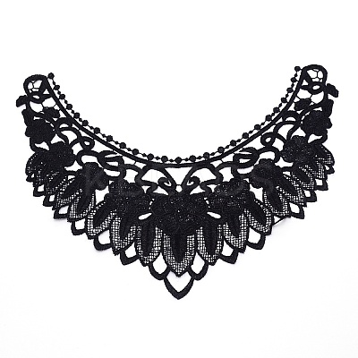 Milk Silk Embroidered Floral Lace Collar LS-DIY-WH0260-07B-1