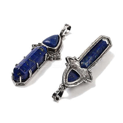 Natural Lapis Lazuli Sword Big Pendants G-Q163-08AS-02-1