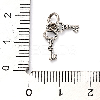 S925 Sterling Silver Double Keys Charms STER-K183-02B-AS-1