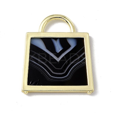 Natural Dyed & Heated Black Agate Pendants G-G977-04G-01-1