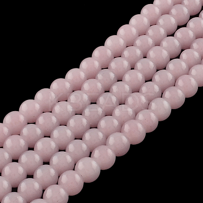 Imitation Jade Glass Beads Strands DGLA-S076-8mm-01-1