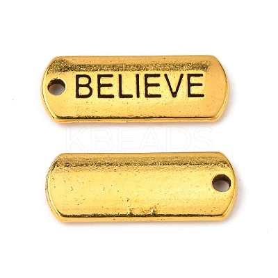 Tibetan Style Alloy Rectangle with Word Believe Pendants TIBEP-Q043-066AG-RS-1