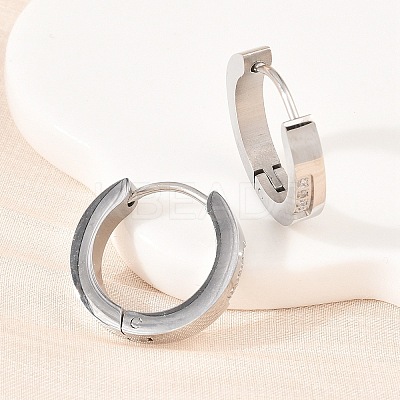 304 Stainless Steel Clear Cubic Zirconia Hoop Earrings EJEW-L307-12P-01-1