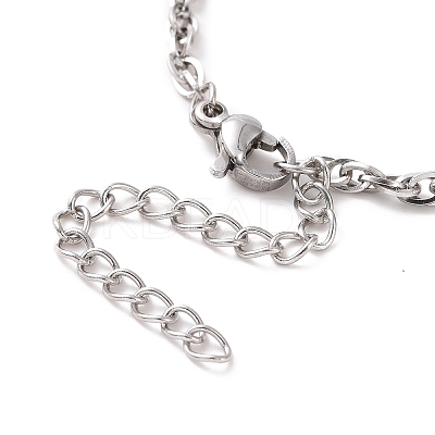Non-Tarnish 304 Stainless Steel Rope Chain Bracelet for Men Women BJEW-E031-12P-02-1