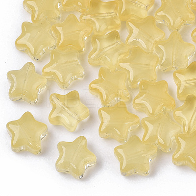 Transparent Spray Painted Glass Beads GLAA-N035-01-A01-1