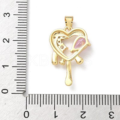 Brass Micro Pave Cubic Zirconia Pendants KK-H537-24C-G-1